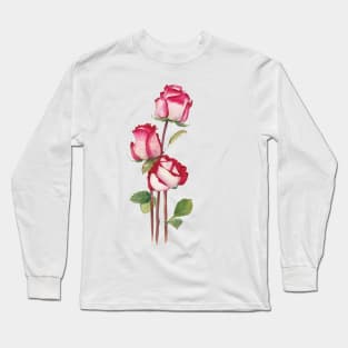 Watercolor roses buds Long Sleeve T-Shirt